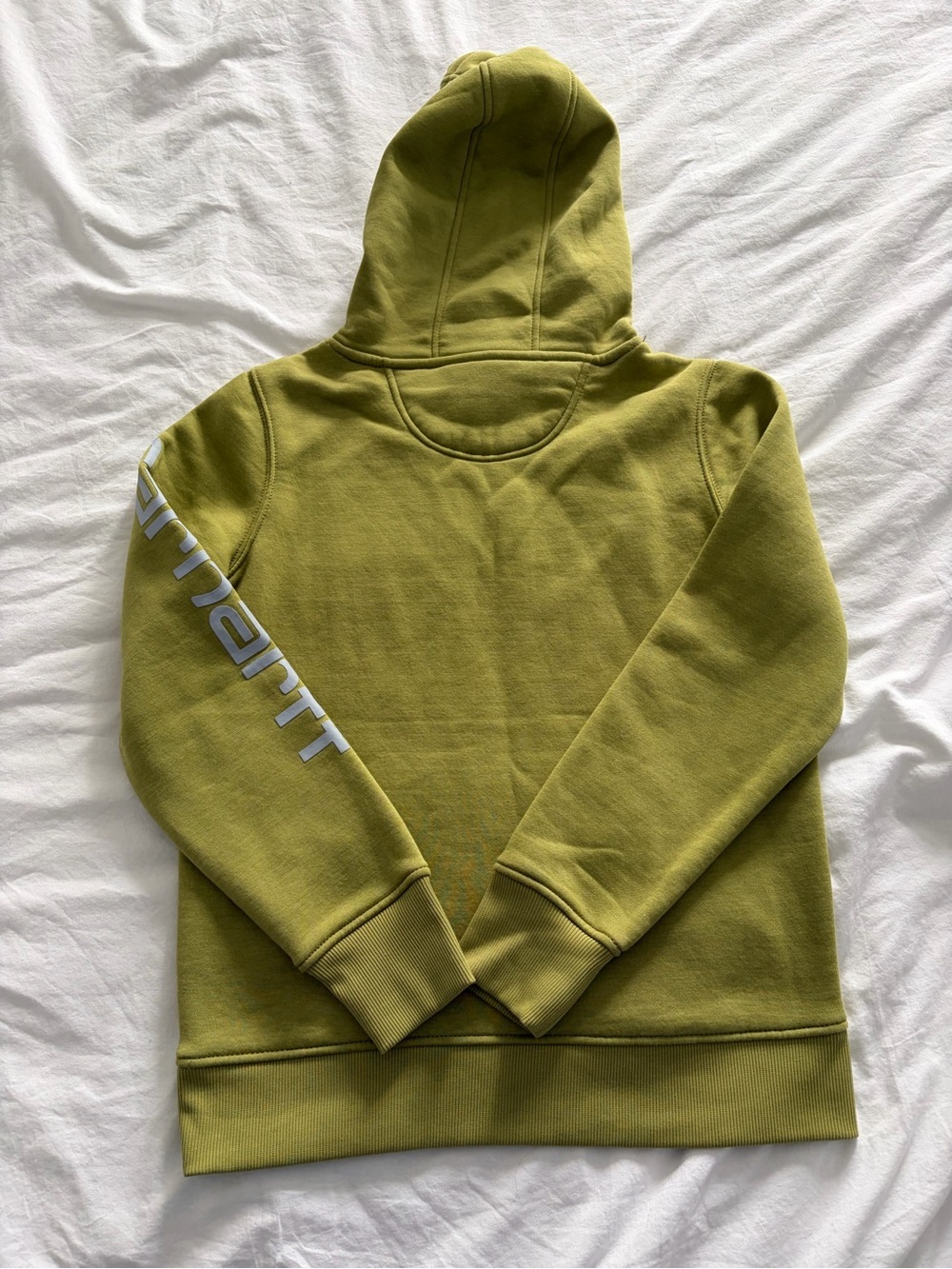 Carhartt Women's Olive Green Relaxed Fit Pullover Hoodie Logo Sleeve XS NWT - Picture 12 of 12